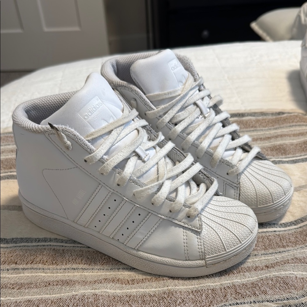 Adidas White High-Top Sneakers Pro Model
